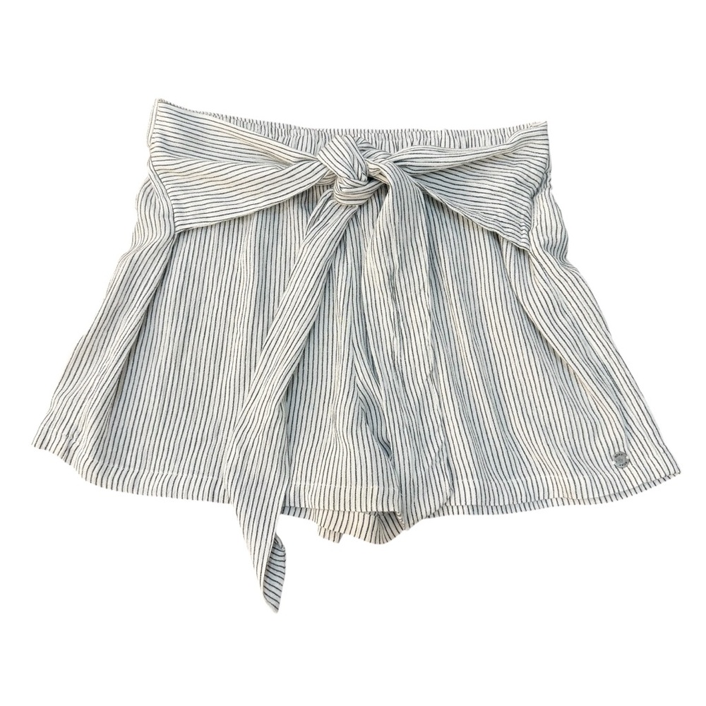Roxy Striped Beach Shorts with Bow - Black and White Size Small